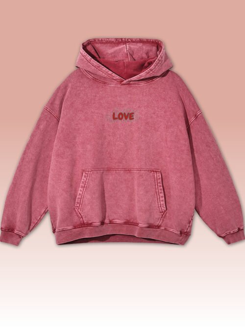 Bluza oversize z kapturem Haft LOVE